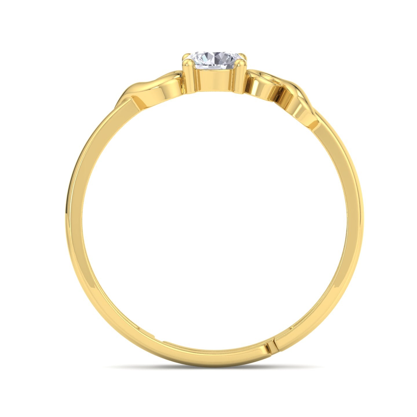 BEEZAL 14KT Stackable Gold Rings with CZ Diamond