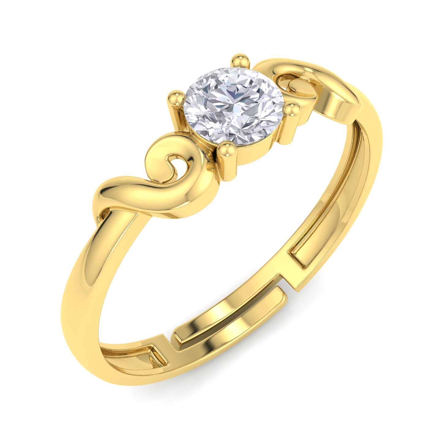 BEEZAL 14KT Stackable Gold Rings with CZ Diamond