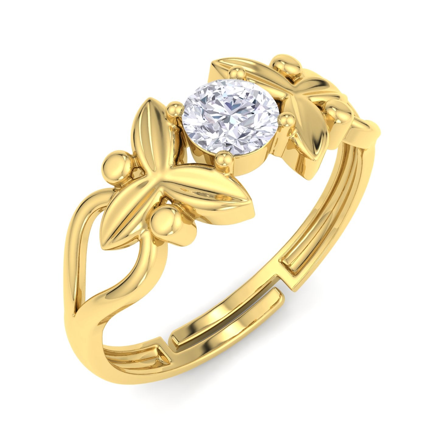 BEEZAL 14KT Pure Gold Jewellery Ring (585) with CZ Diamond | BIS Certified Jewellery