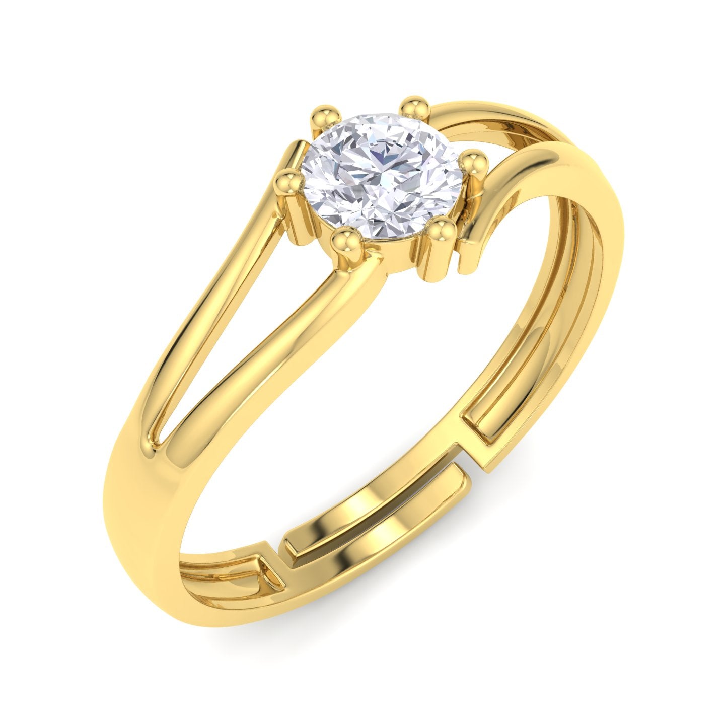 BEEZAL 14KT Cocktail Gold Rings with CZ Diamond