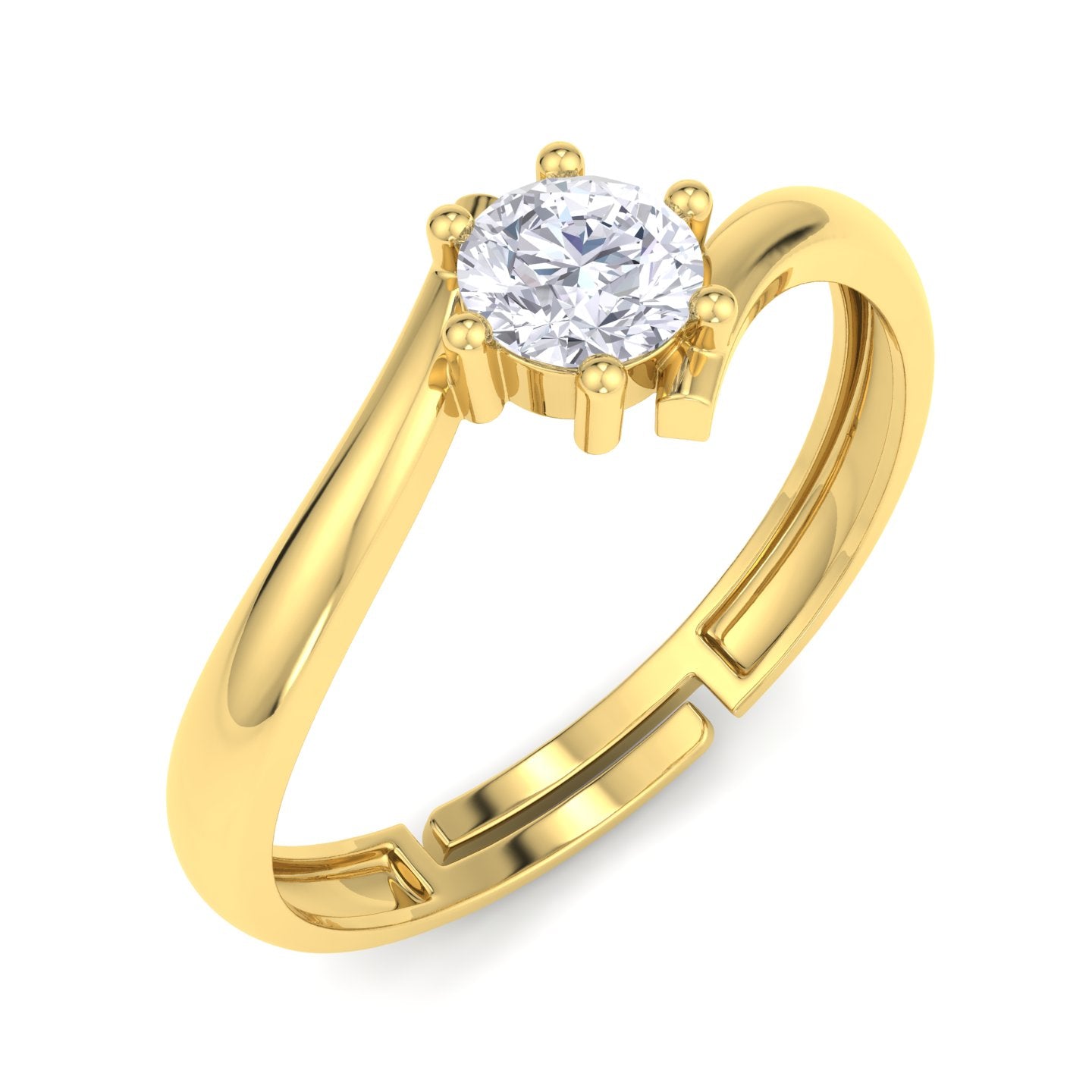 BEEZAL 14KT Elegant Gold Rings with CZ Diamond for Women