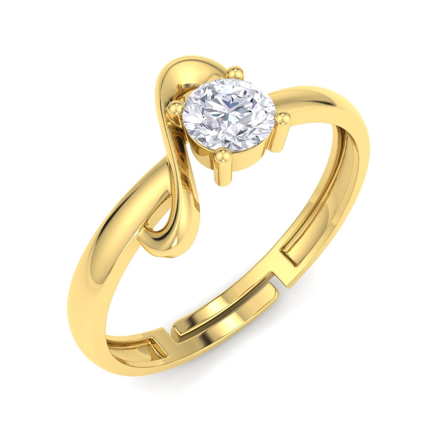 BEEZAL 14KT Elegant Gold Rings with CZ Diamond for Women