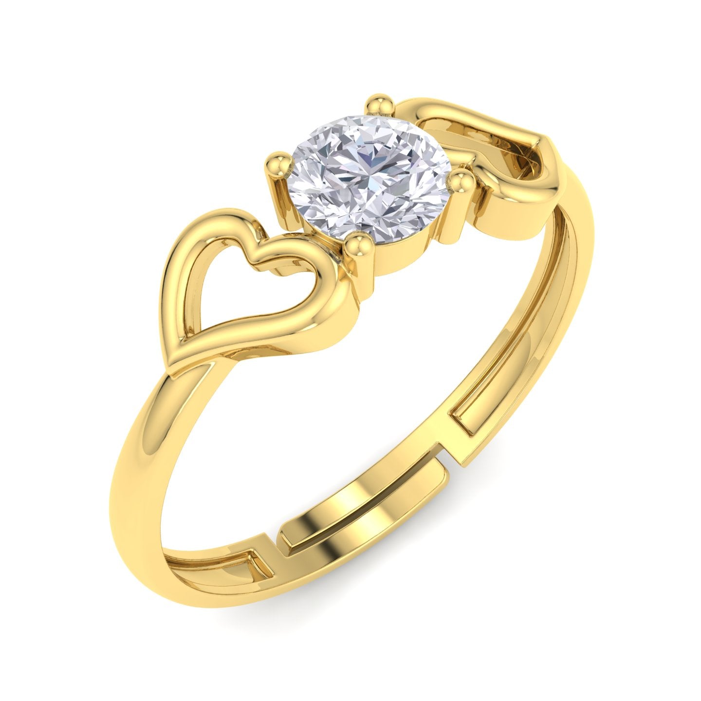 BEEZAL 14KT Real Gold Ring with CZ Diamond | BIS Hallmarked Real Gold Jewelry