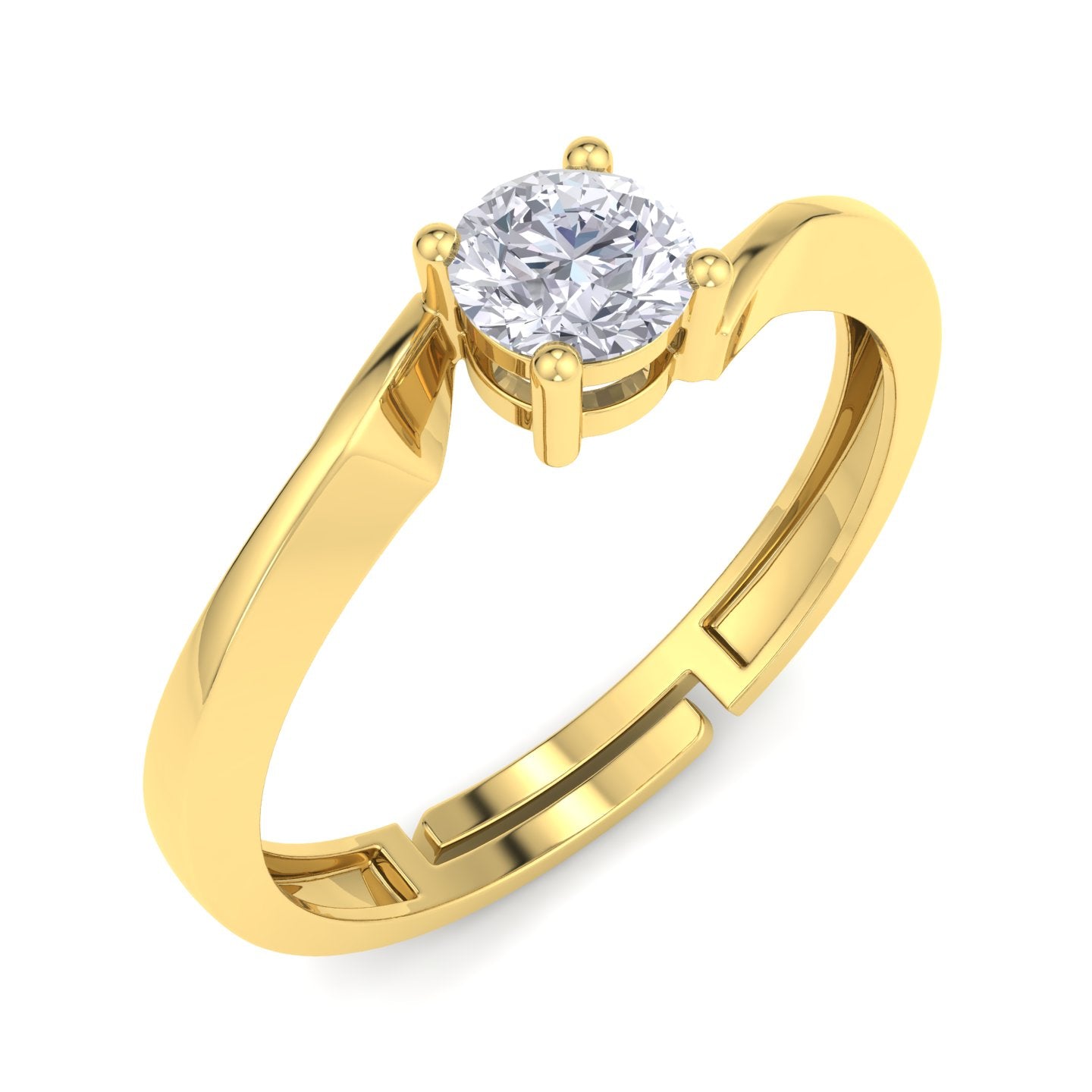 BEEZAL 14KT Elegant Gold Rings with CZ Diamond for Women