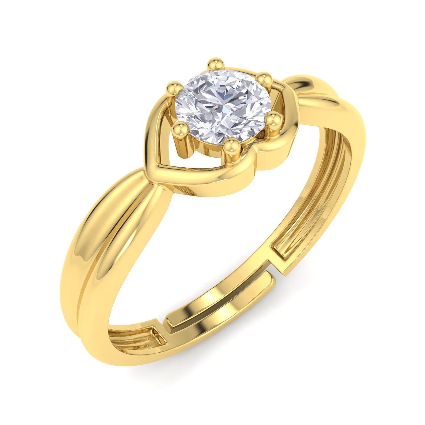 BEEZAL 14KT Elegant Gold Rings with CZ Diamond for Women