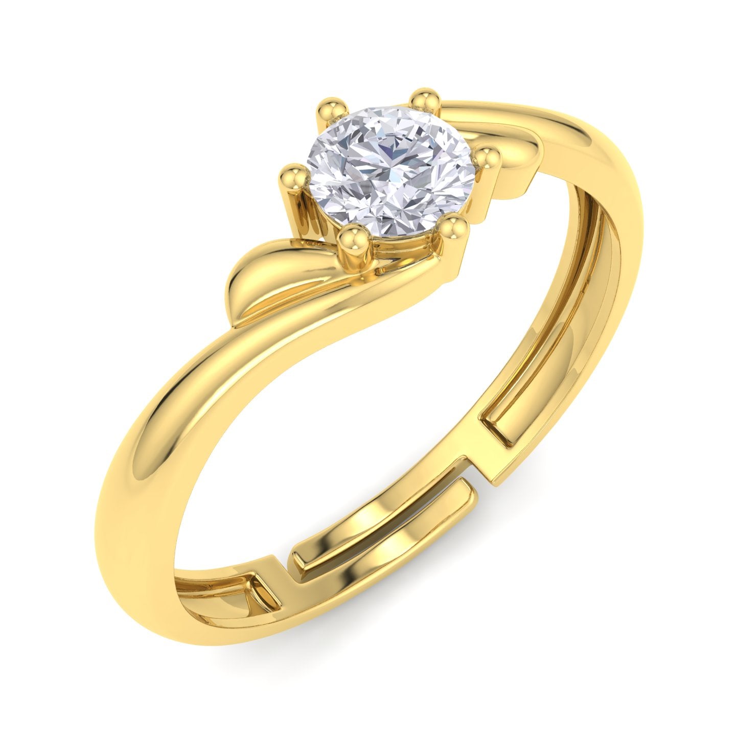 BEEZAL 14KT Stackable Gold Rings with CZ Diamond