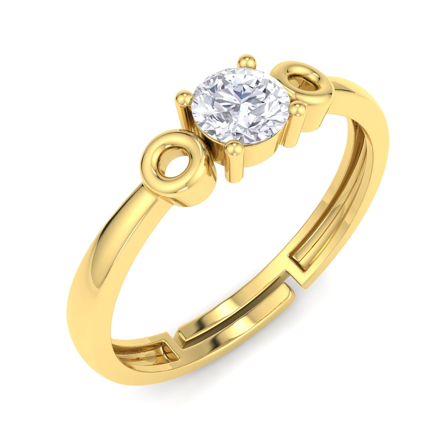 BEEZAL 14KT Elegant Gold Rings with CZ Diamond for Women