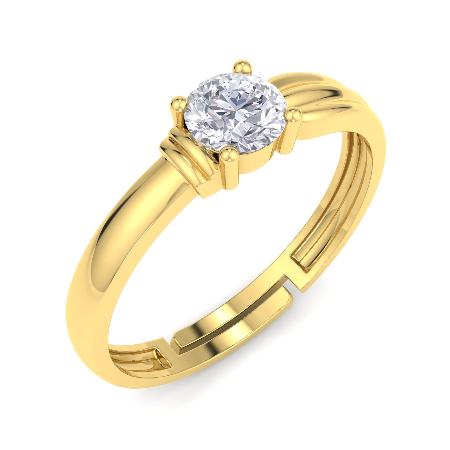 BEEZAL 14KT Elegant Gold Rings with CZ Diamond for Women