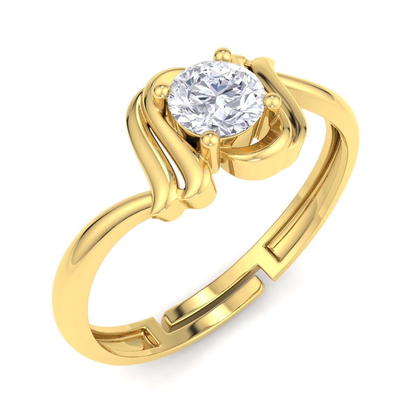 BEEZAL 14KT Cocktail Gold Rings with CZ Diamond