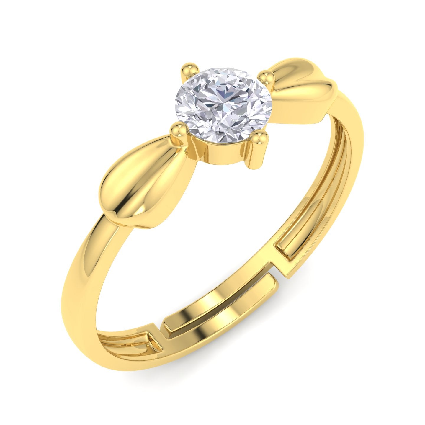 BEEZAL 14KT Elegant Gold Rings with CZ Diamond for Women