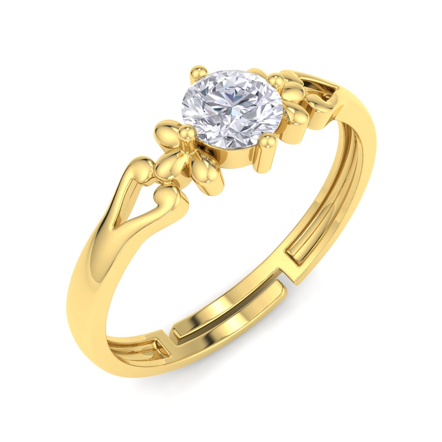 BEEZAL 14KT Elegant Gold Rings with CZ Diamond for Women