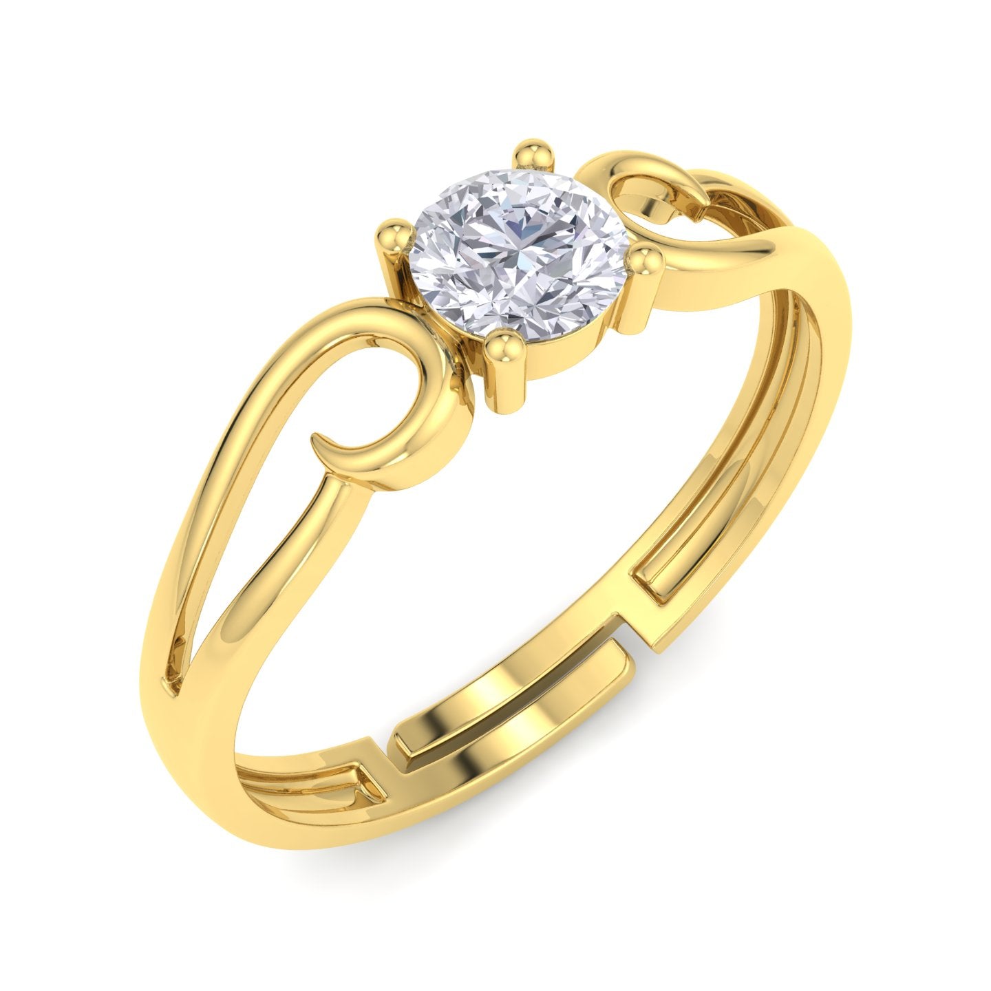 BEEZAL 14KT Cocktail Gold Rings with CZ Diamond