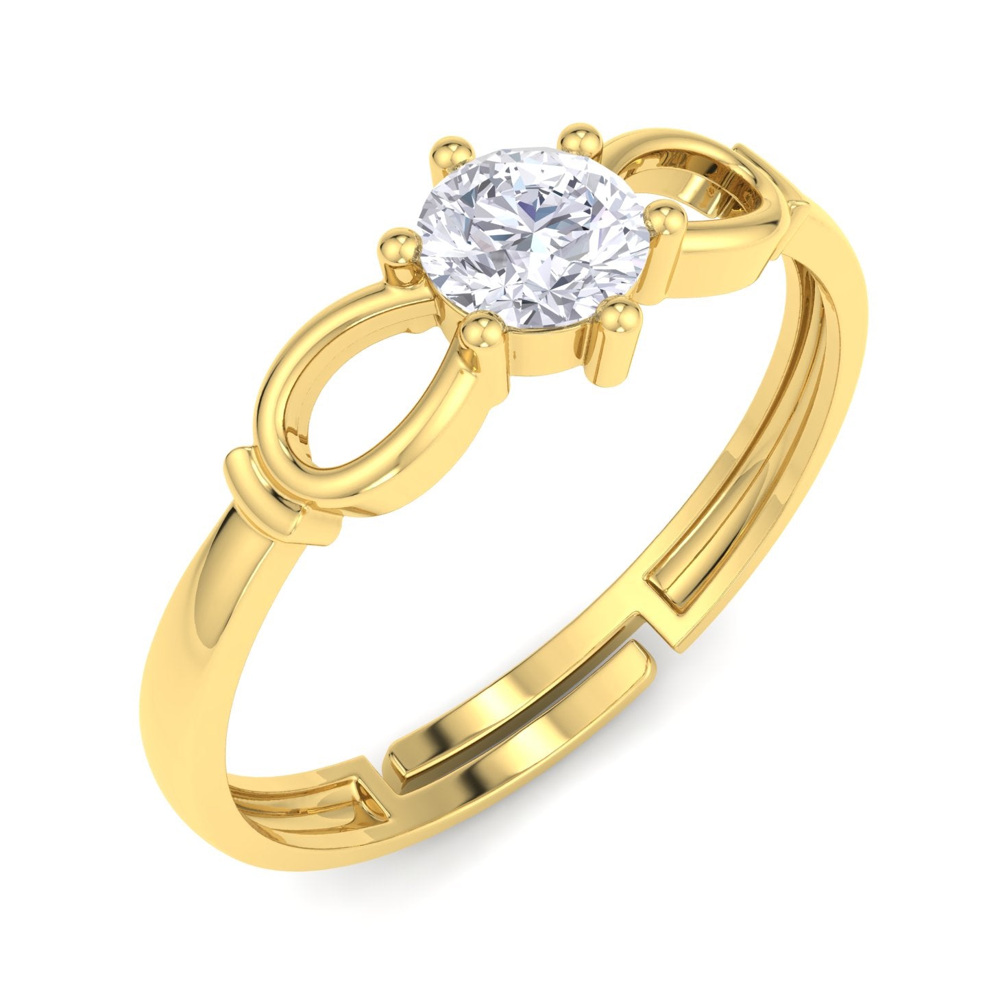 BEEZAL 14KT Stackable Gold Rings with CZ Diamond