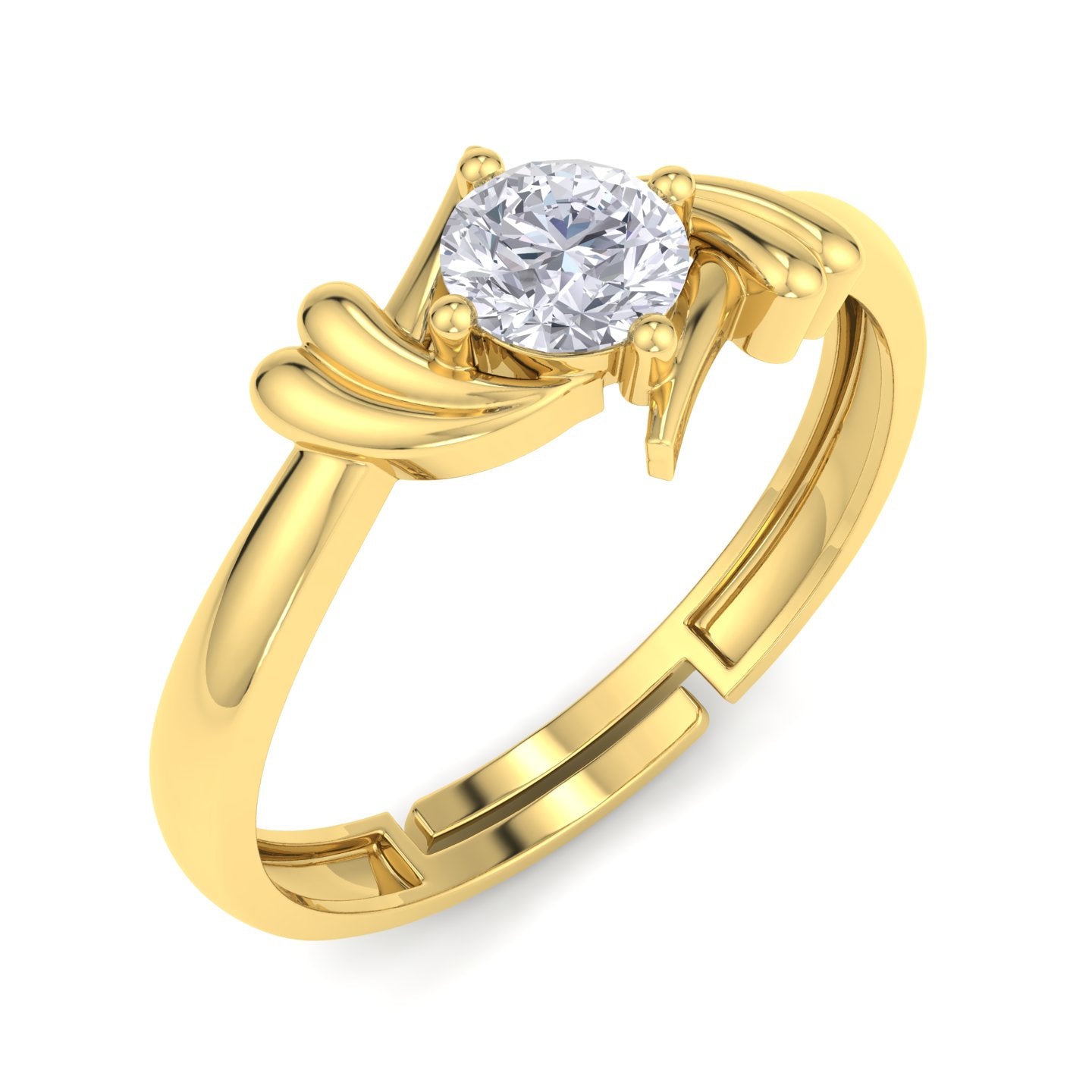 BEEZAL 14KT Stackable Gold Rings with CZ Diamond