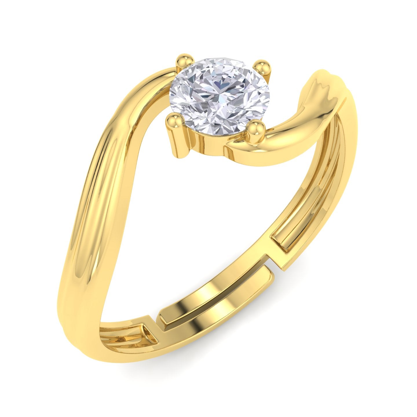 BEEZAL 14KT Elegant Gold Rings with CZ Diamond for Women