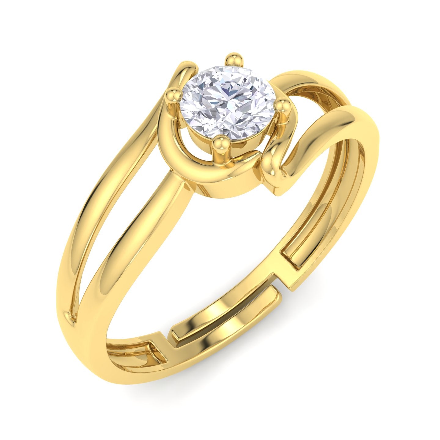 BEEZAL 14KT Cocktail Gold Rings with CZ Diamond