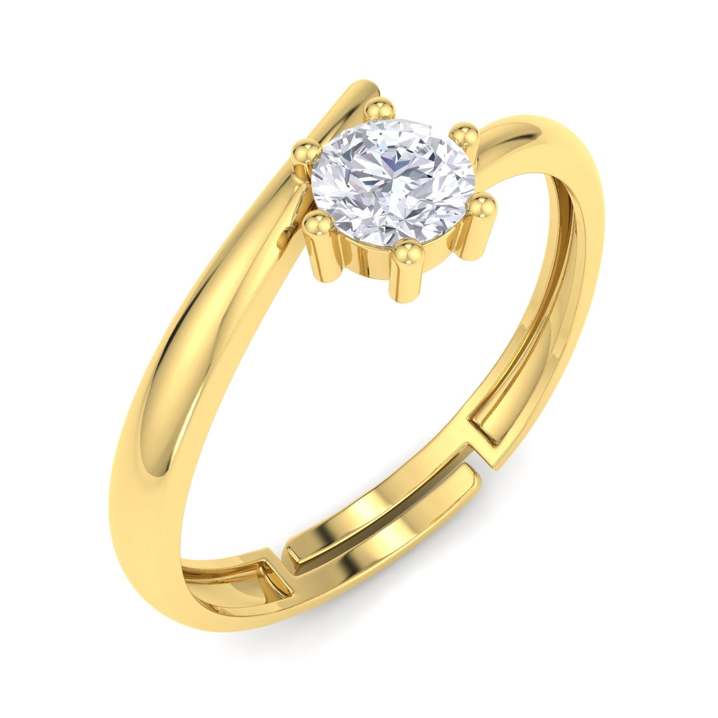 BEEZAL 14KT Elegant Gold Rings with CZ Diamond for Women