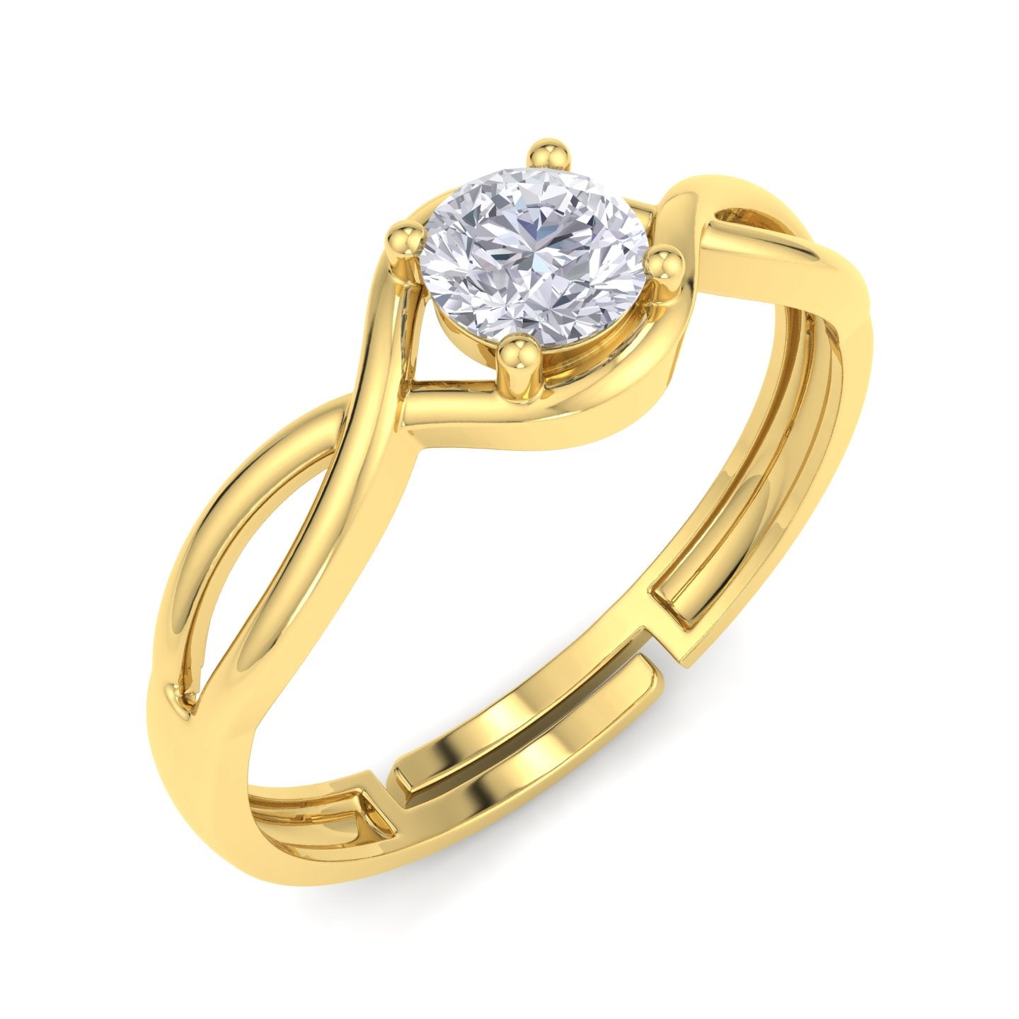 BEEZAL 14KT Cocktail Gold Rings with CZ Diamond