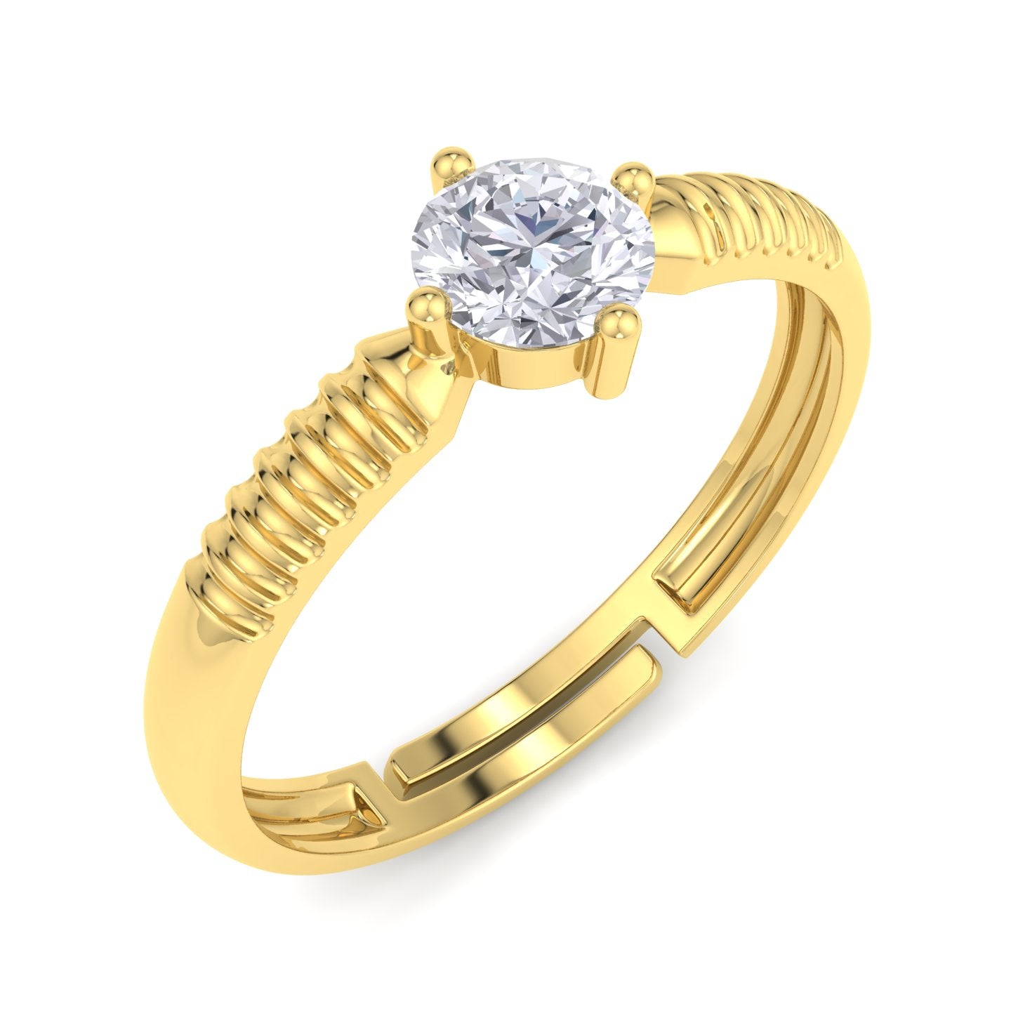 BEEZAL 14KT Elegant Gold Rings with CZ Diamond for Women