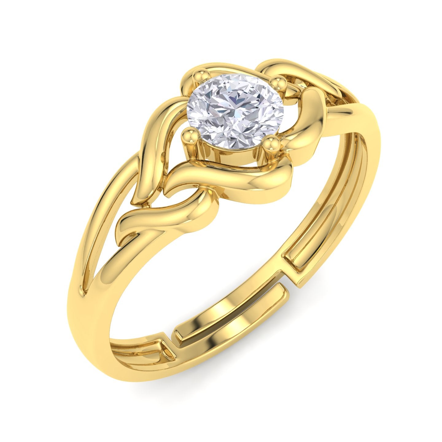 BEEZAL 14KT Pure Gold Jewellery Ring (585) with CZ Diamond | BIS Certified Jewellery