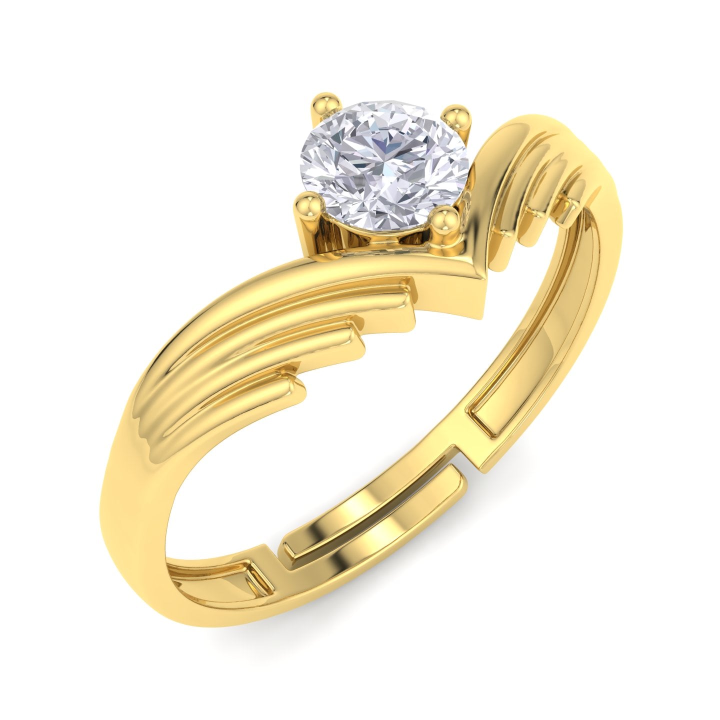 BEEZAL 14KT Pure Gold Jewellery Ring (585) with CZ Diamond | BIS Certified Jewellery