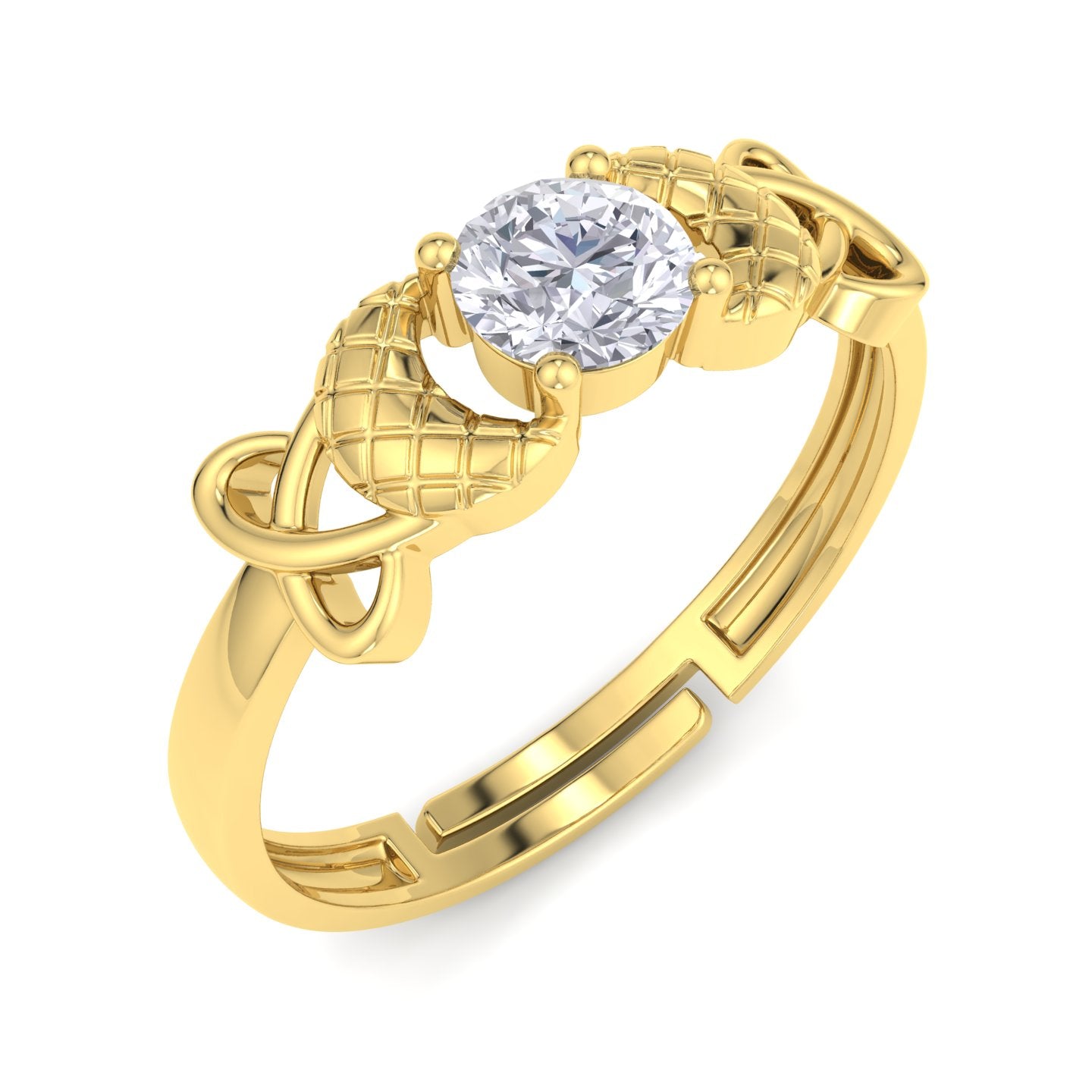 BEEZAL 14KT Pure Gold Jewellery Ring (585) with CZ Diamond | BIS Certified Jewellery