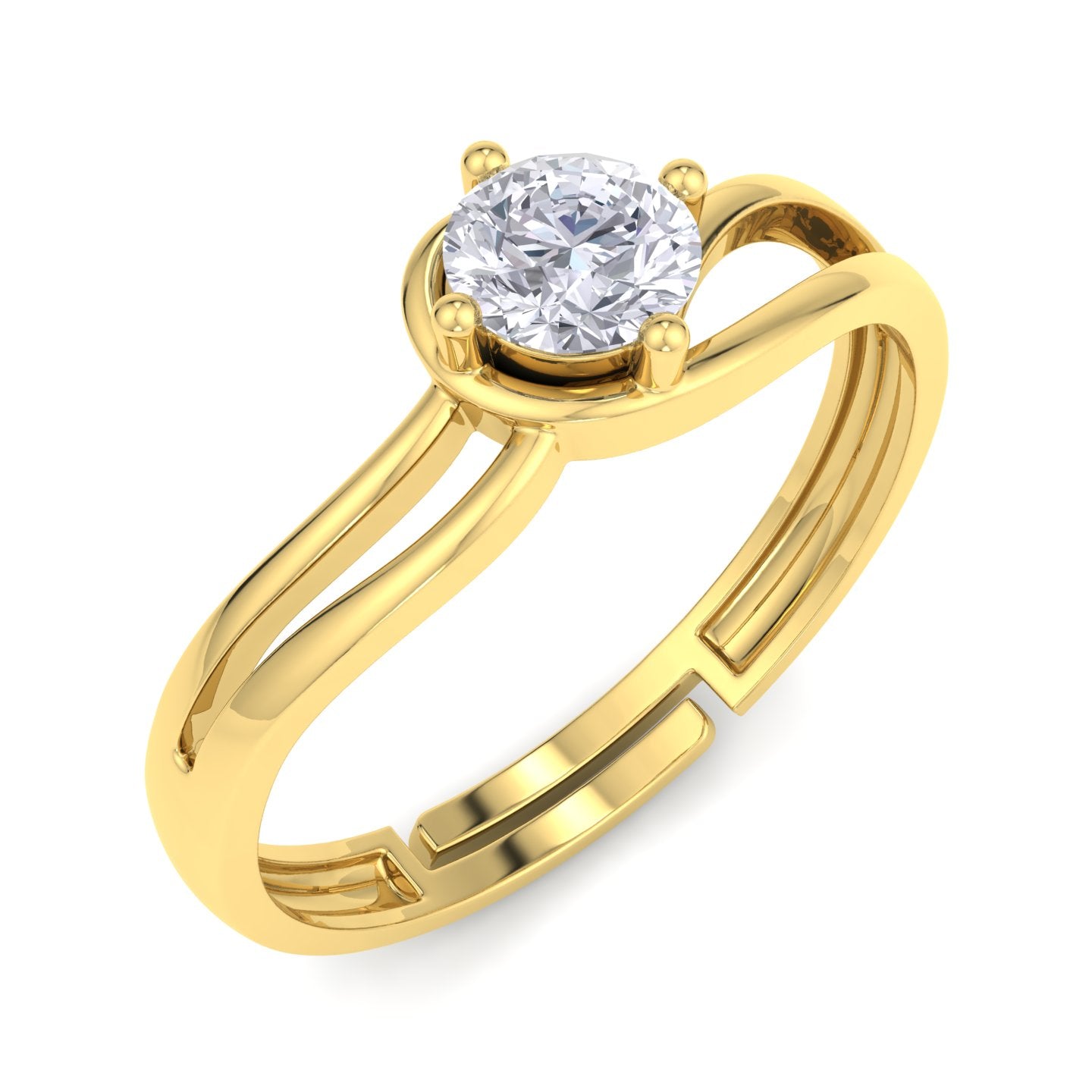 BEEZAL 14KT Cocktail Gold Rings with CZ Diamond