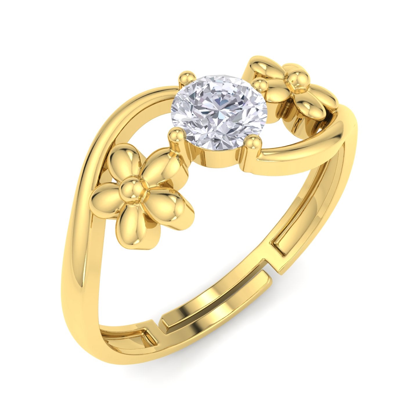 BEEZAL 14KT Pure Gold Jewellery Ring (585) with CZ Diamond | BIS Certified Jewellery