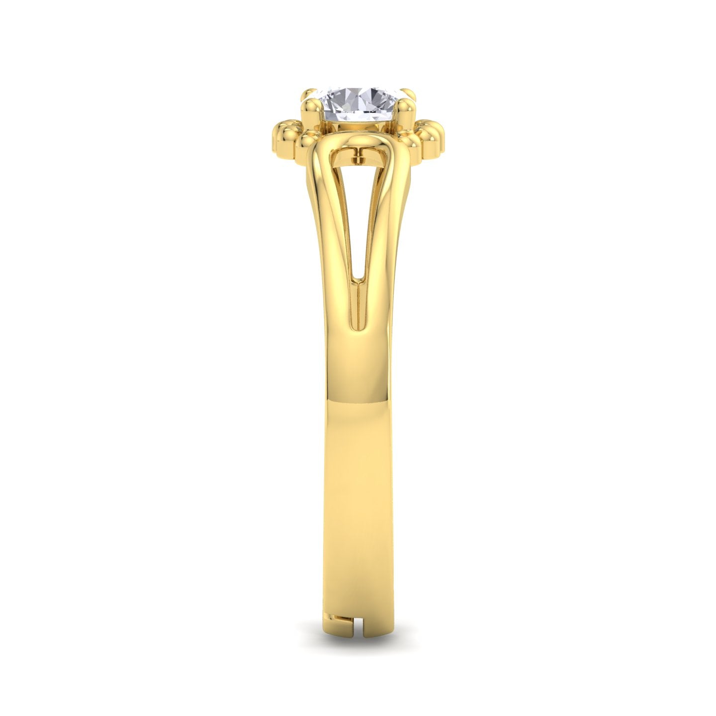 BEEZAL 14KT Cocktail Gold Rings with CZ Diamond