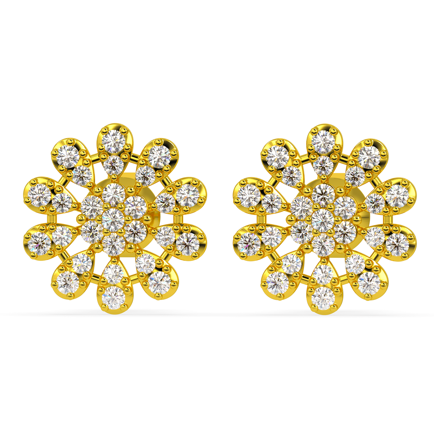 BEEZAL 14KT Real Gold & Diamond Earring for Women | Cubic Zironica