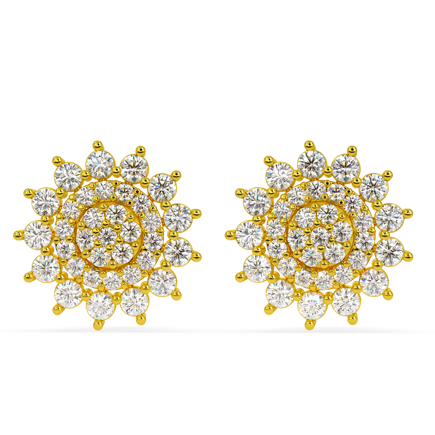 BEEZAL 14KT Real Gold & Diamond Earring for Women | Cubic Zironica