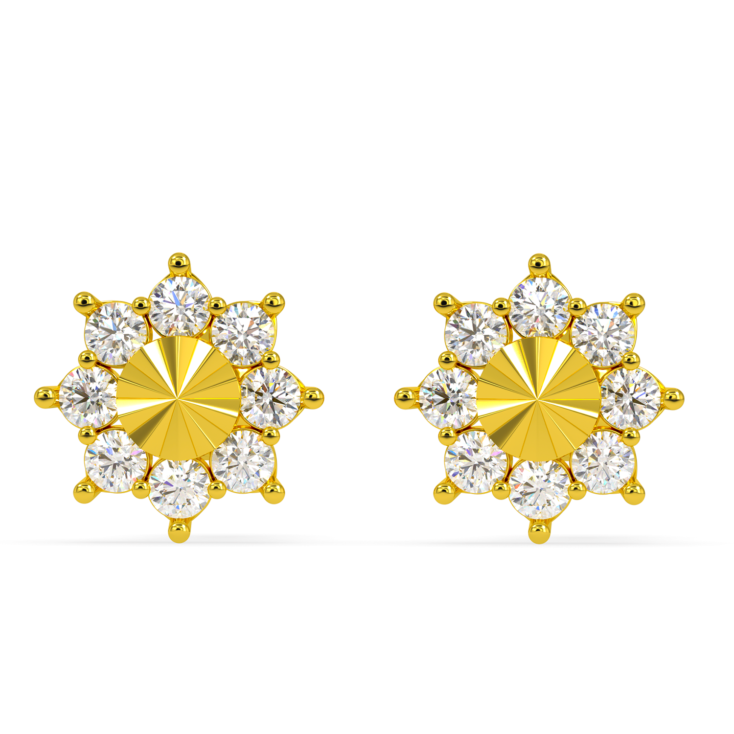 BEEZAL 14KT Real Gold & Diamond Earring for Women | Cubic Zironica