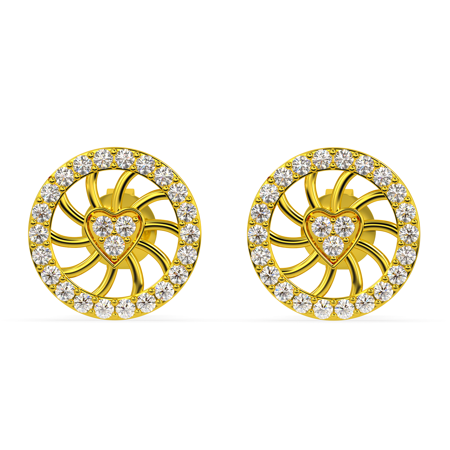 BEEZAL 14KT Real Gold & Diamond Earring for Women | Cubic Zironica