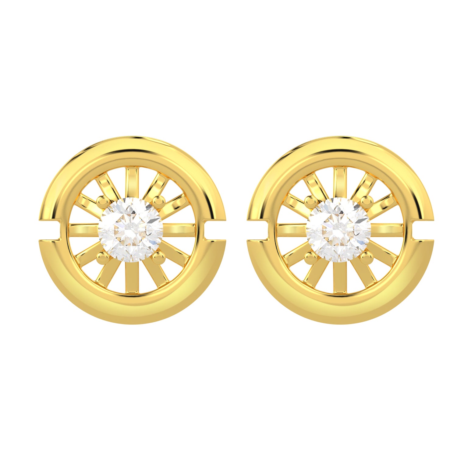 BEEZAL 14KT Real Gold & Diamond Earring for Women