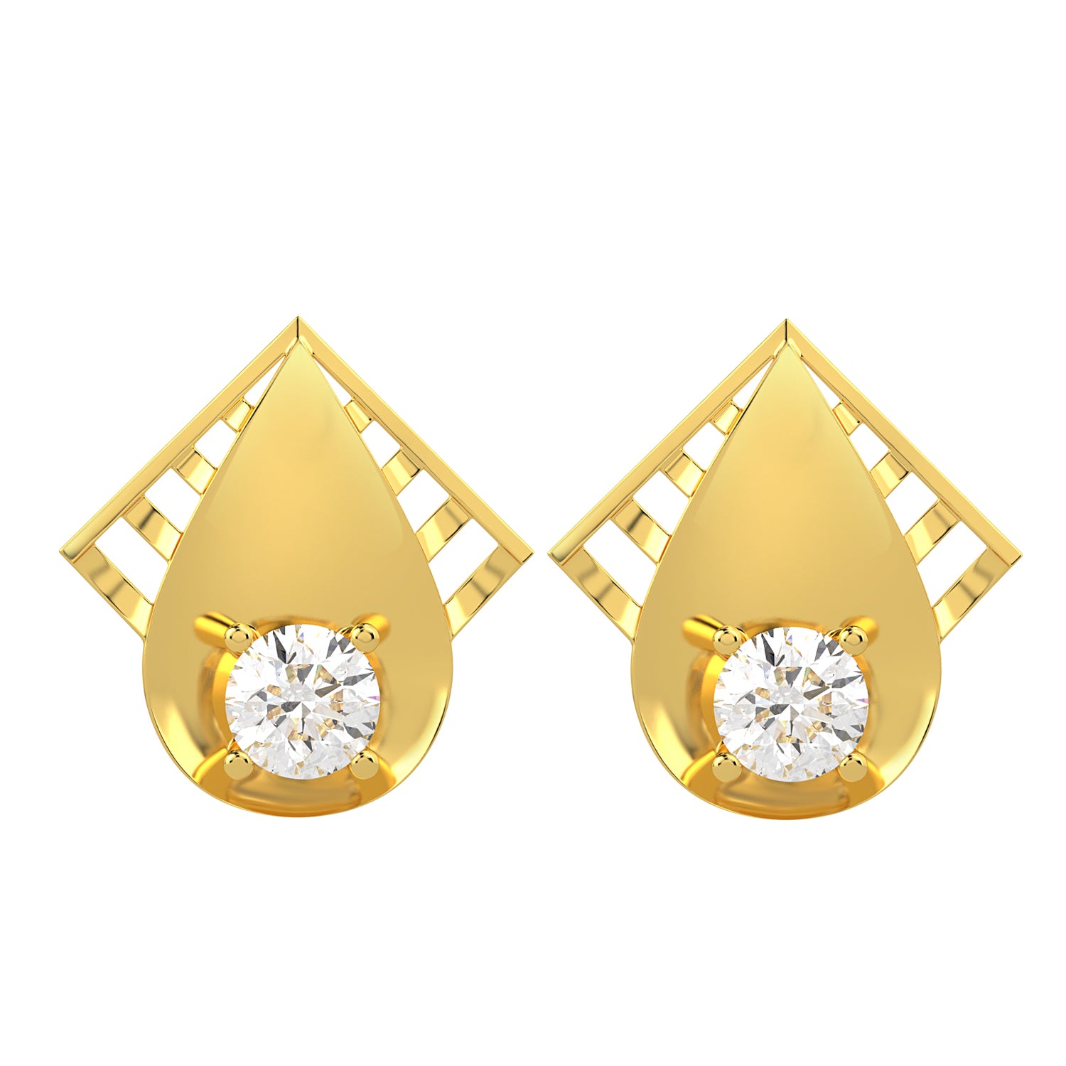 BEEZAL 14KT Real Gold & Diamond Earring for Women