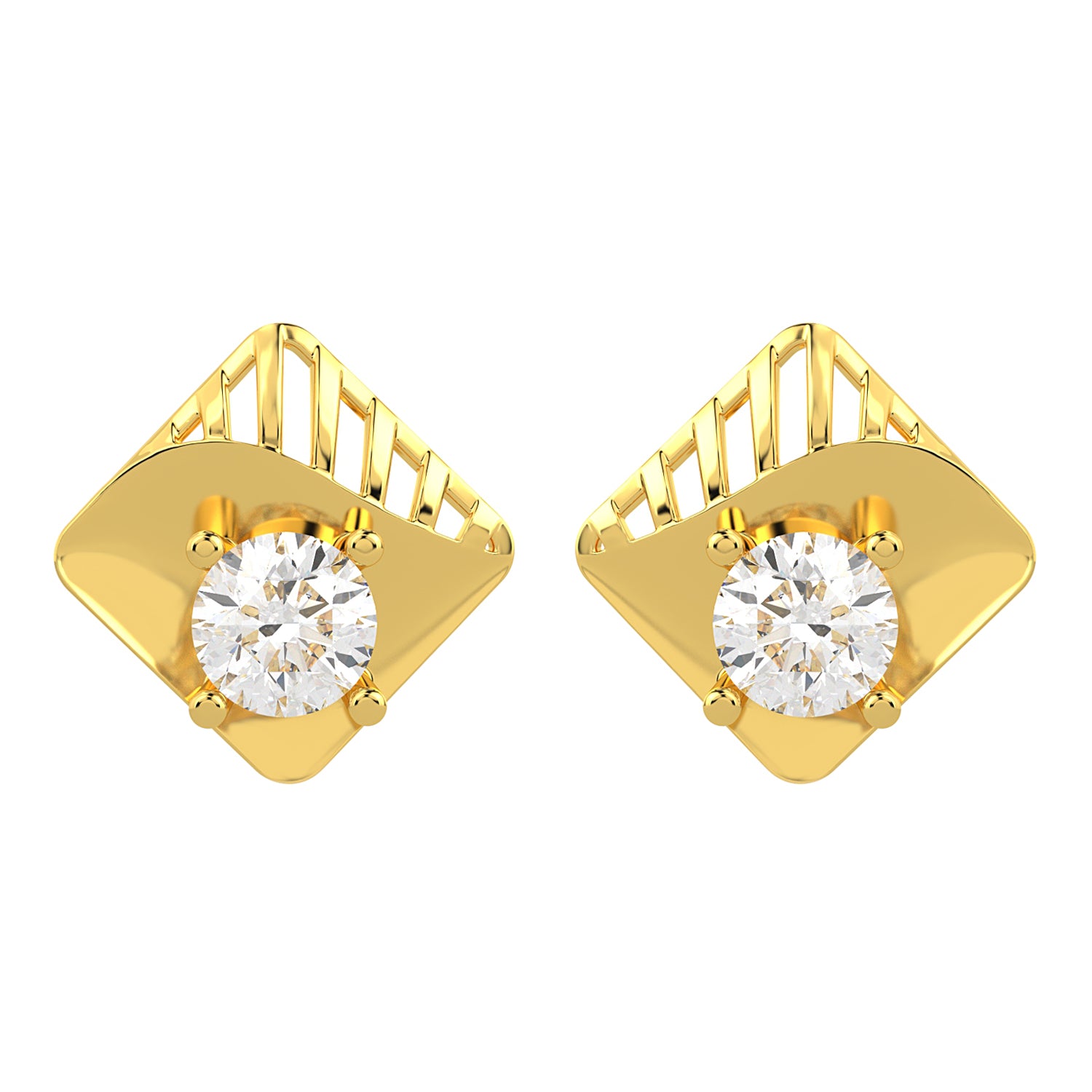 BEEZAL 14KT Real Gold & Diamond Earring for Women