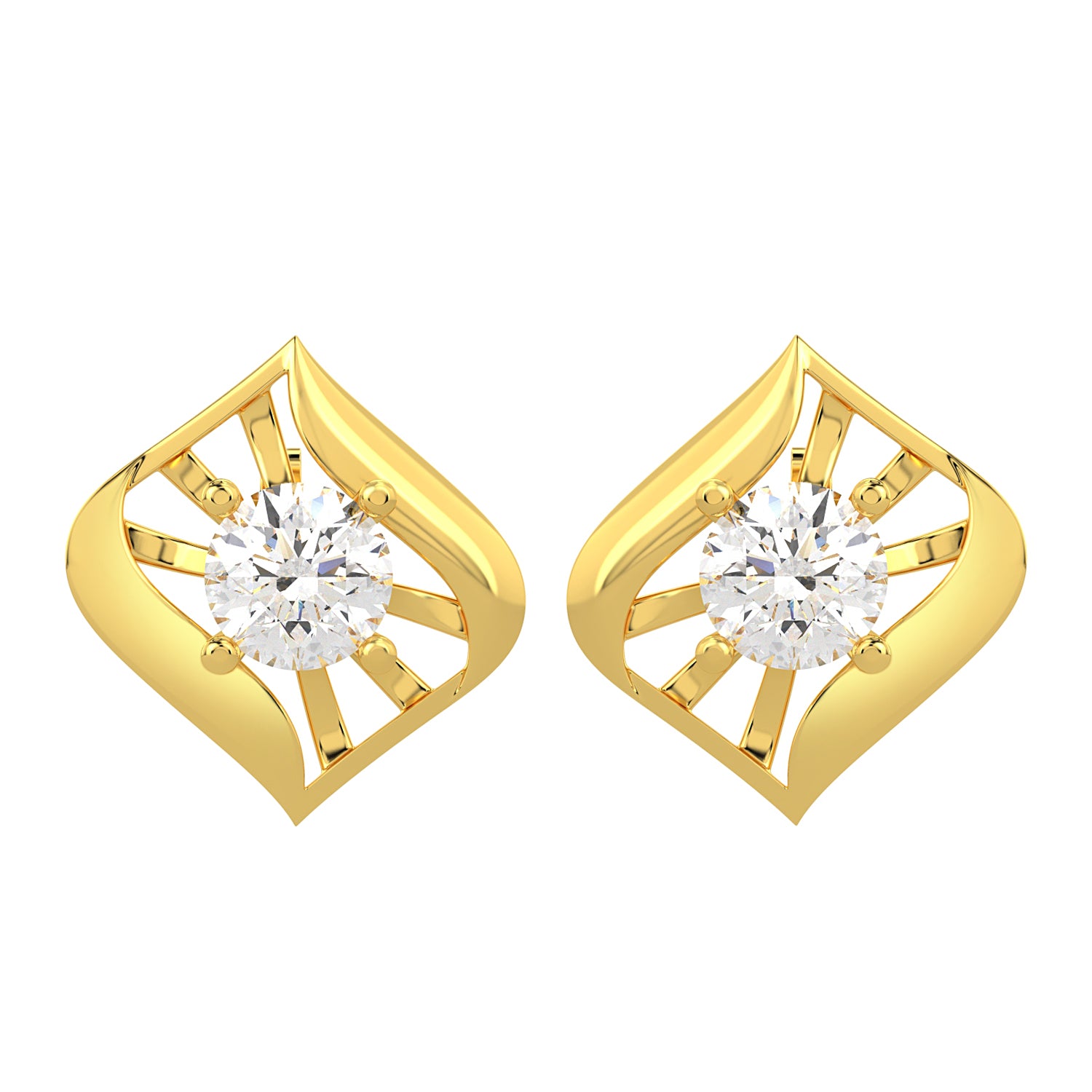 BEEZAL 14KT Real Gold & Diamond Earring for Women