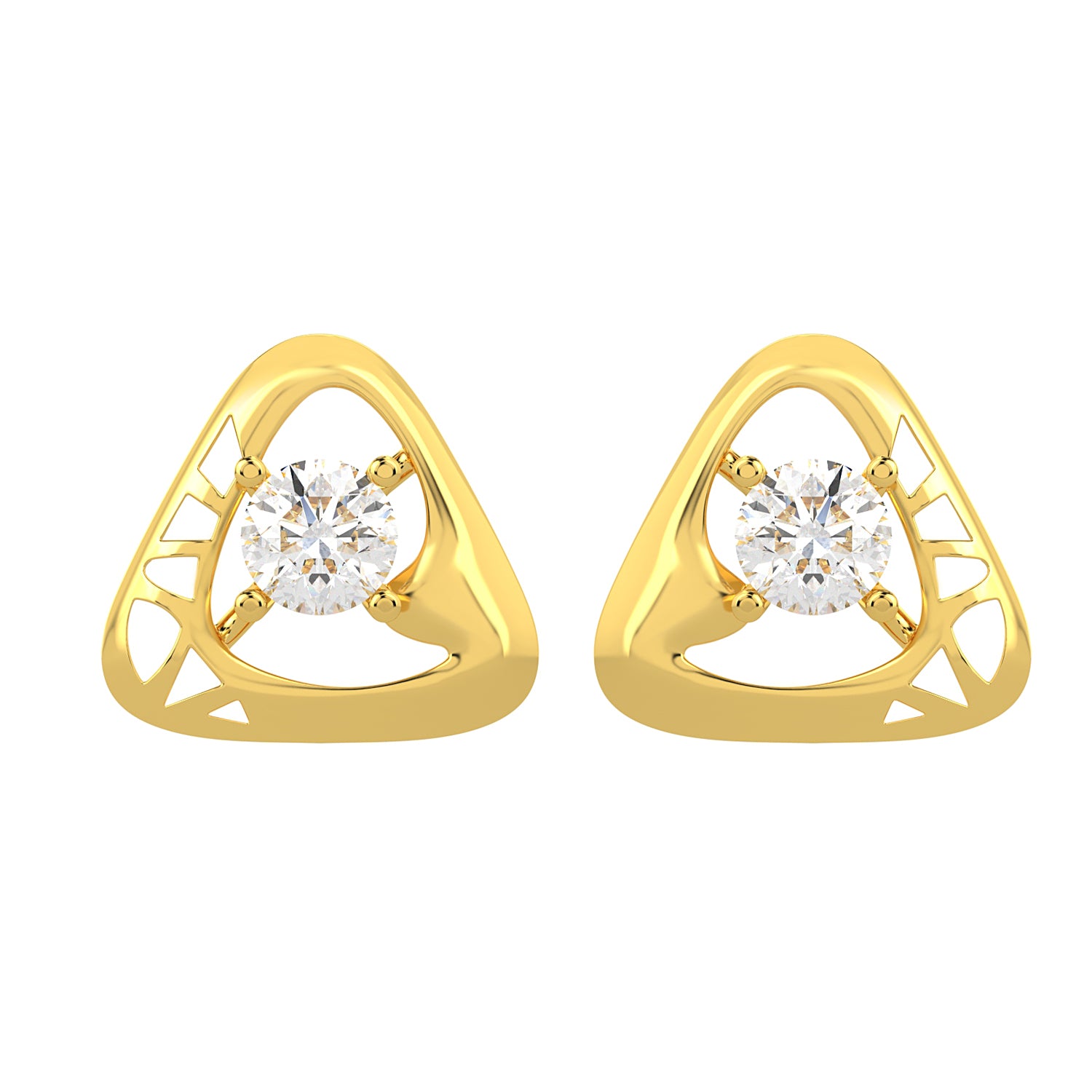 BEEZAL 14KT Real Gold & Diamond Earring for Women