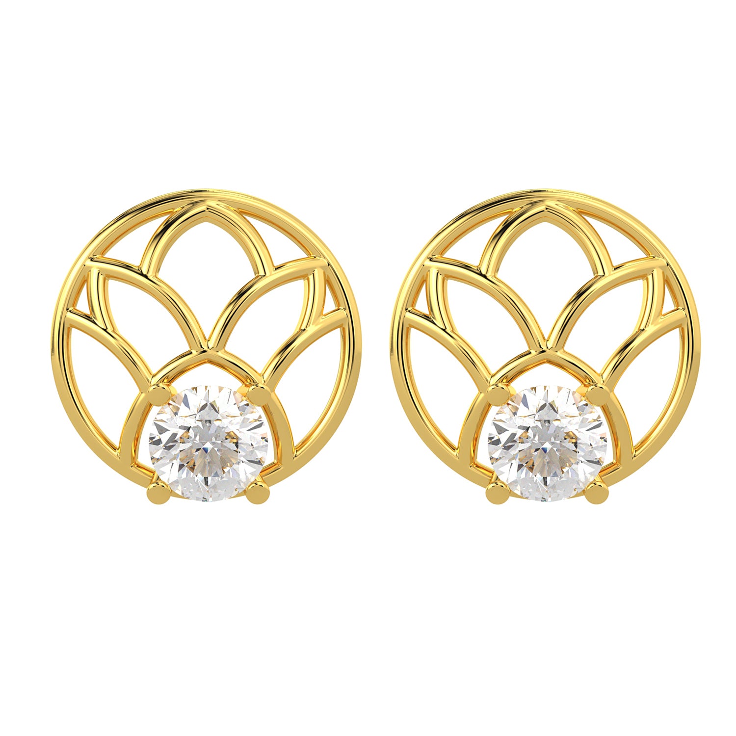 BEEZAL 14KT Real Gold & Diamond Earring for Women