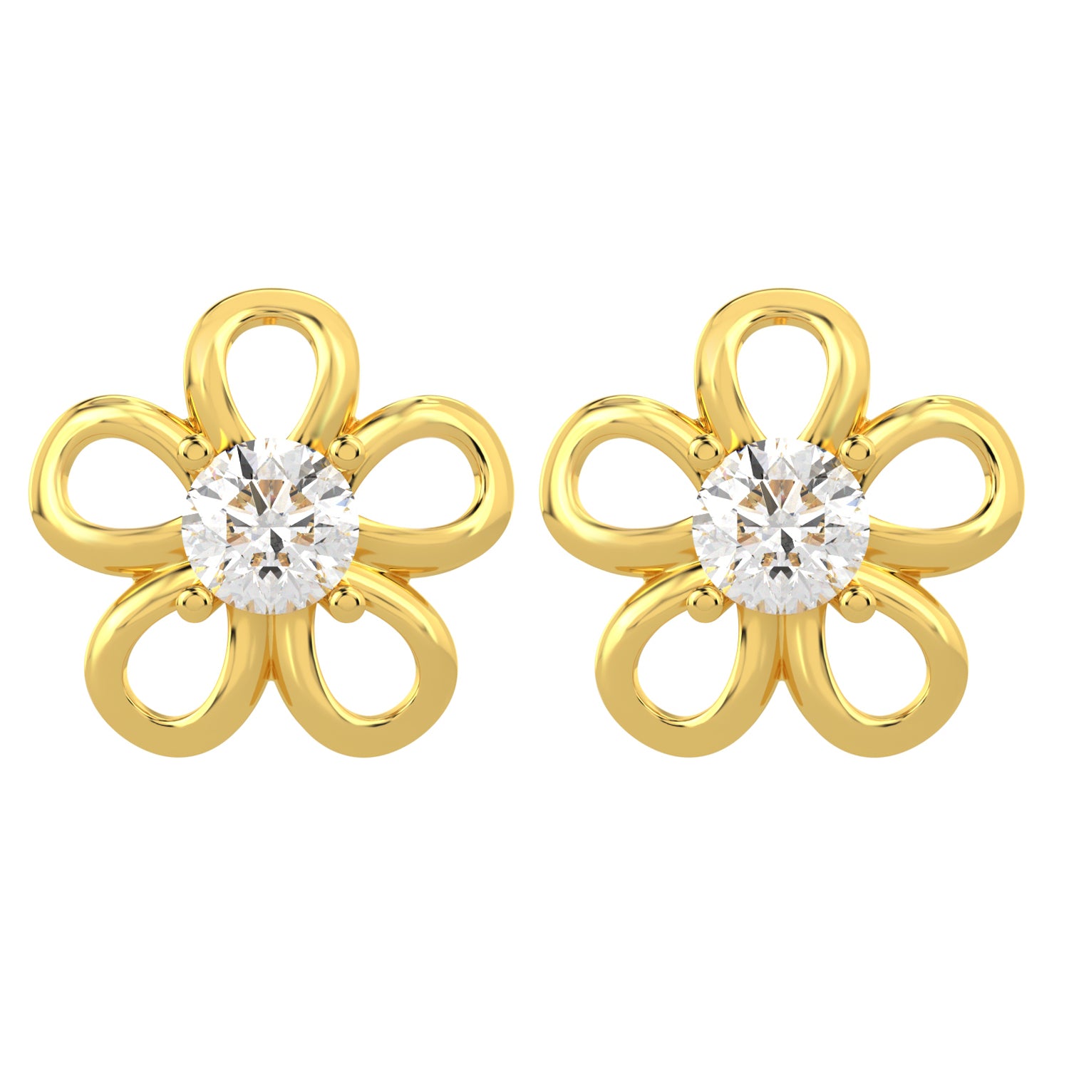 BEEZAL 14KT Real Gold & Diamond Earring for Women