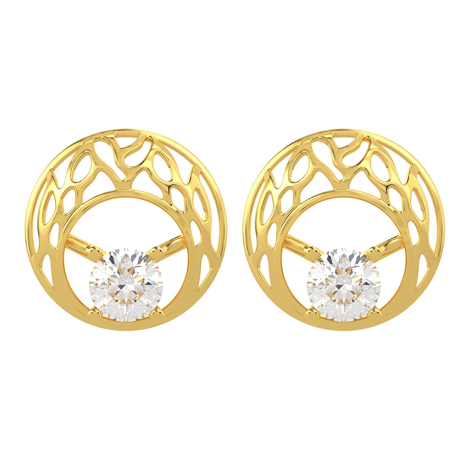 BEEZAL 14KT Real Gold & Diamond Earring for Women