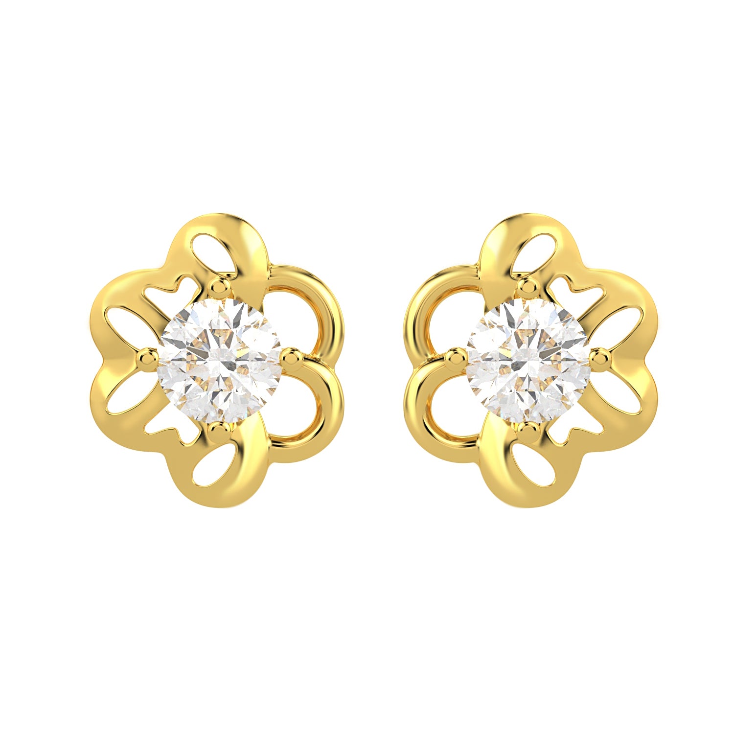 BEEZAL 14KT Real Gold & Diamond Earring for Women