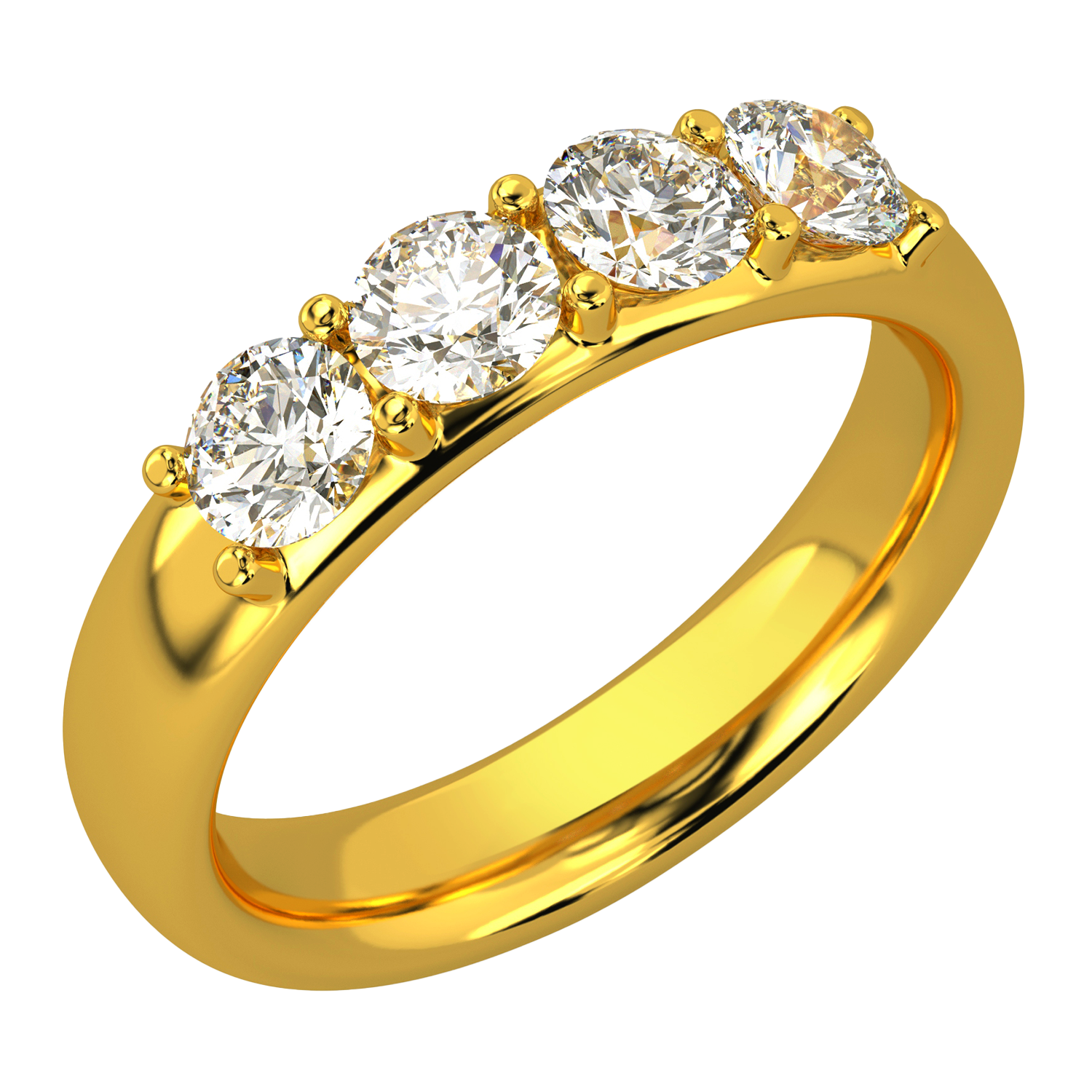 4 Stone Bezel diamond Ring In 14K Rose Gold | Fascinating Diamonds