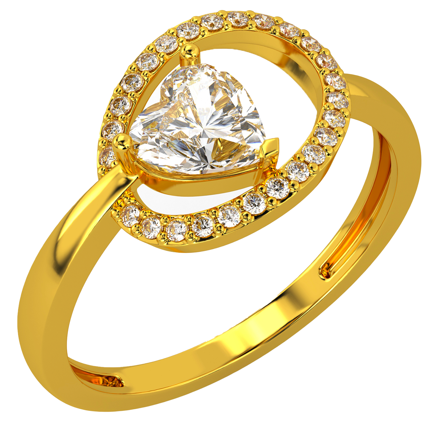 Gold-plated solitaire ring with red heart-shaped stone | THOMAS SABO